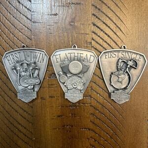 Harley-Davidson Ornament Set 1999 V-Twin Flathead Single Engine Trio HTF